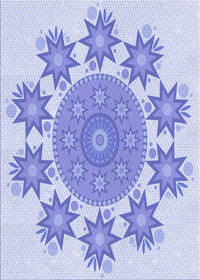 Machine Washable Transitional Blue Rug, wshpat1901blu