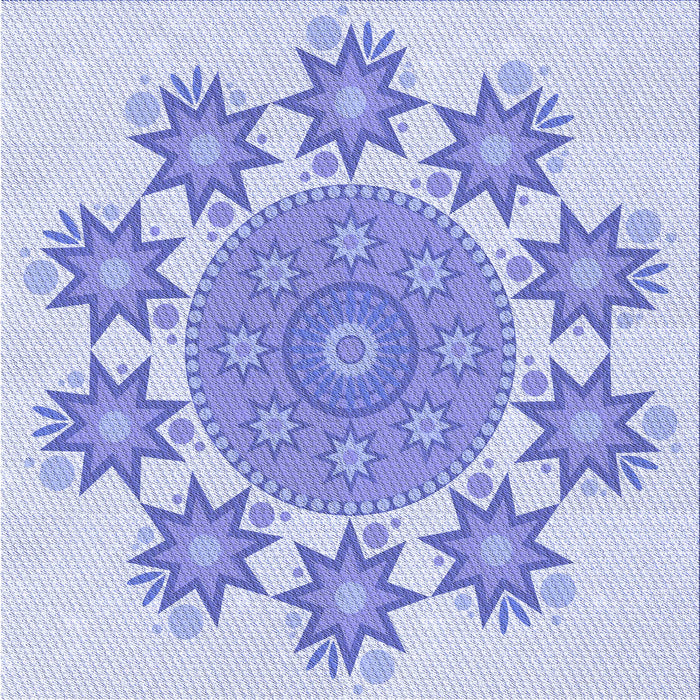 Round Patterned Blue Rug, pat1901blu