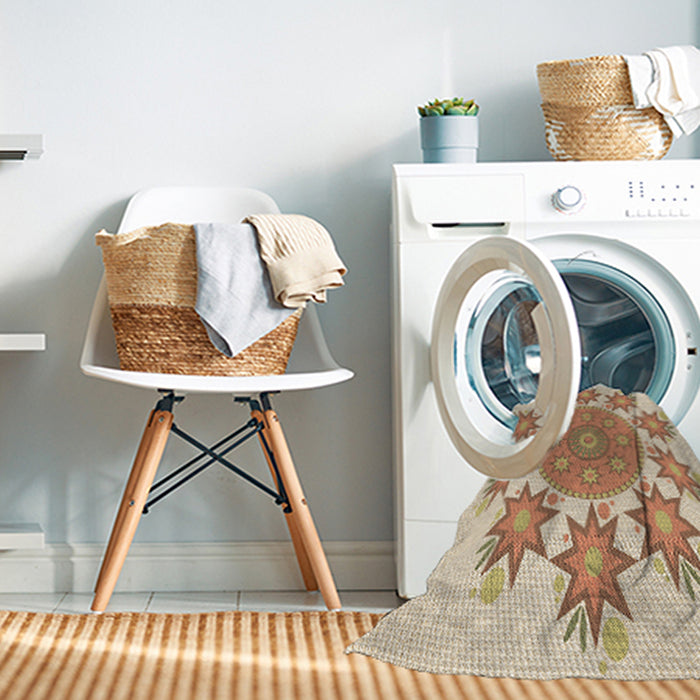 Machine Washable Transitional Khaki Gold Rug in a Washing Machine, wshpat1901brn