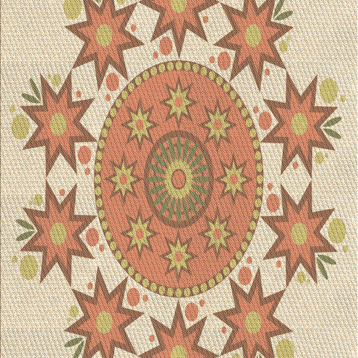 Patterned Khaki Gold Rug, pat1901brn