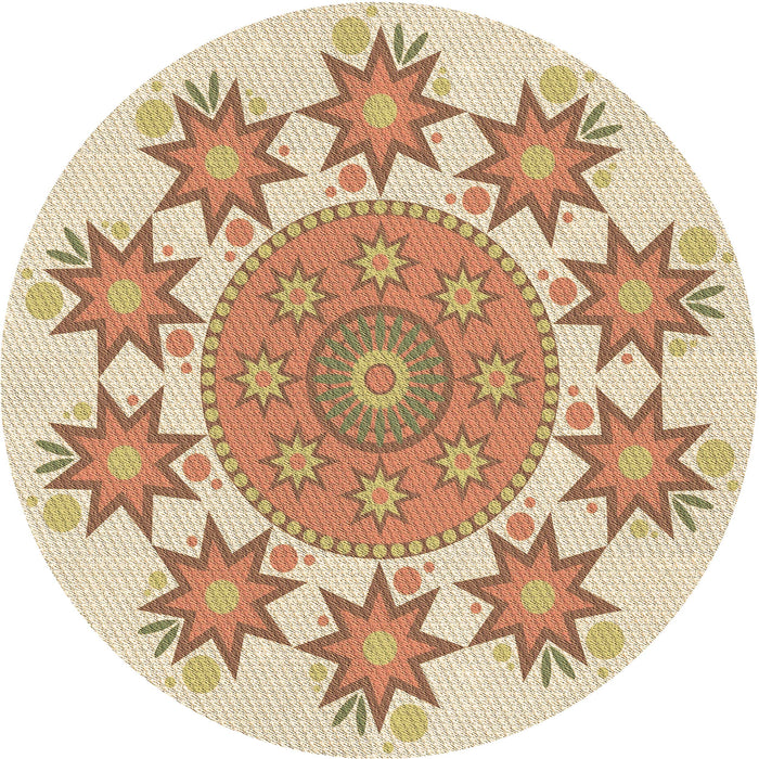 Square Patterned Khaki Gold Rug, pat1901brn