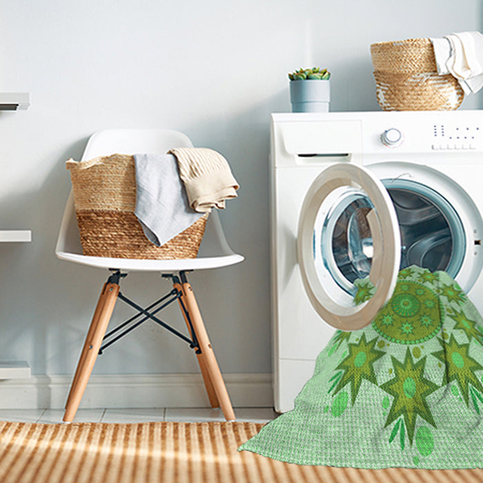 Machine Washable Transitional Light Green Rug in a Washing Machine, wshpat1901grn