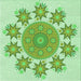 Round Machine Washable Transitional Light Green Rug, wshpat1901grn