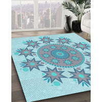 Patterned Koi Blue Rug, pat1901lblu