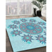 Machine Washable Transitional Koi Blue Rug in a Family Room, wshpat1901lblu