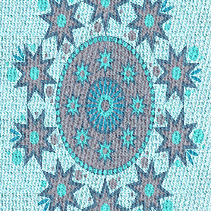 Patterned Koi Blue Rug, pat1901lblu