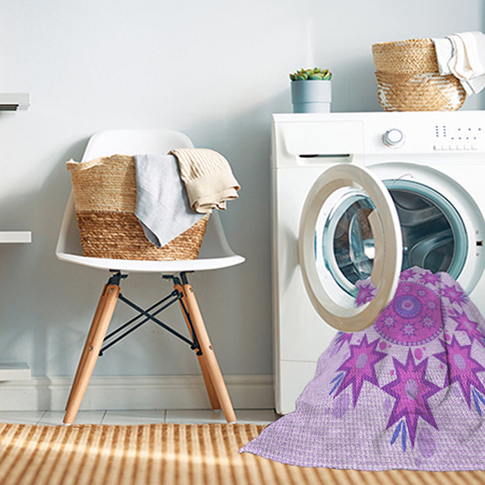 Machine Washable Transitional Blossom Pink Rug in a Washing Machine, wshpat1901pur