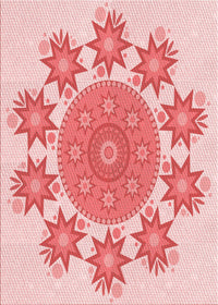 Machine Washable Transitional Pink Rug, wshpat1901rd