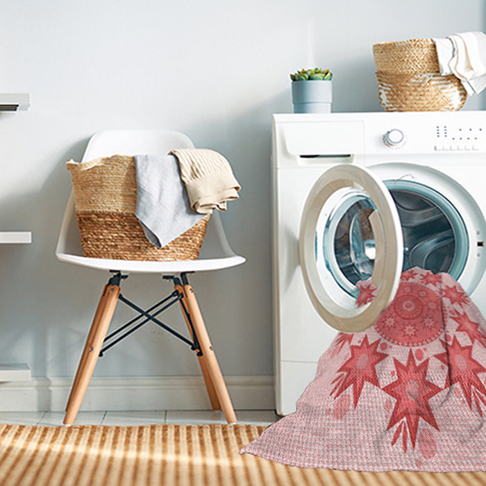 Machine Washable Transitional Pink Rug in a Washing Machine, wshpat1901rd