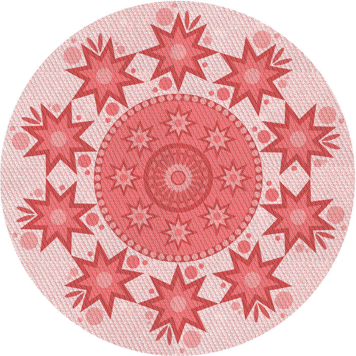 Square Patterned Pink Rug, pat1901rd