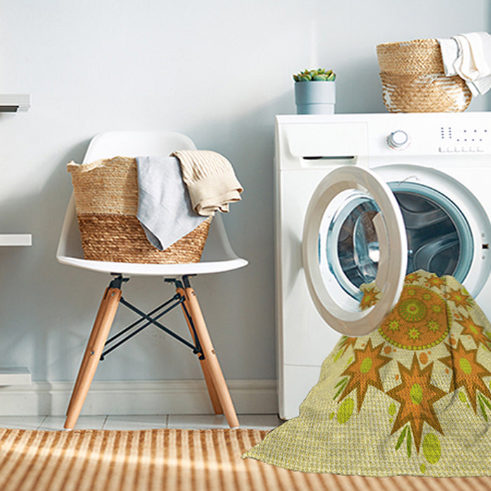Machine Washable Transitional Orange Rug in a Washing Machine, wshpat1901yw