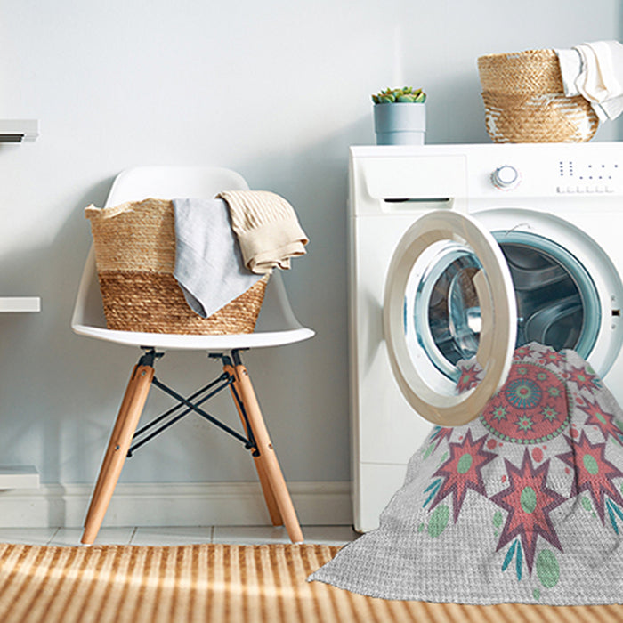 Machine Washable Transitional Tulip Pink Rug in a Washing Machine, wshpat1901