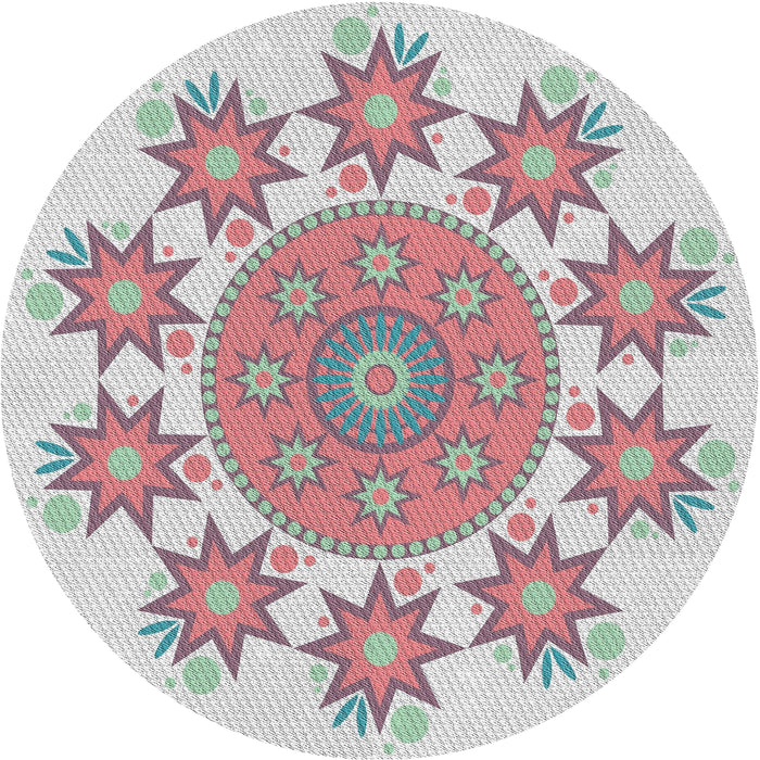 Sideview of Patterned Tulip Pink Novelty Rug, pat1901