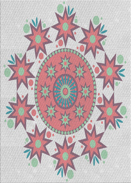 Machine Washable Transitional Tulip Pink Rug, wshpat1901