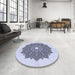 Round Patterned Lavender Blue Rug in a Office, pat1902blu