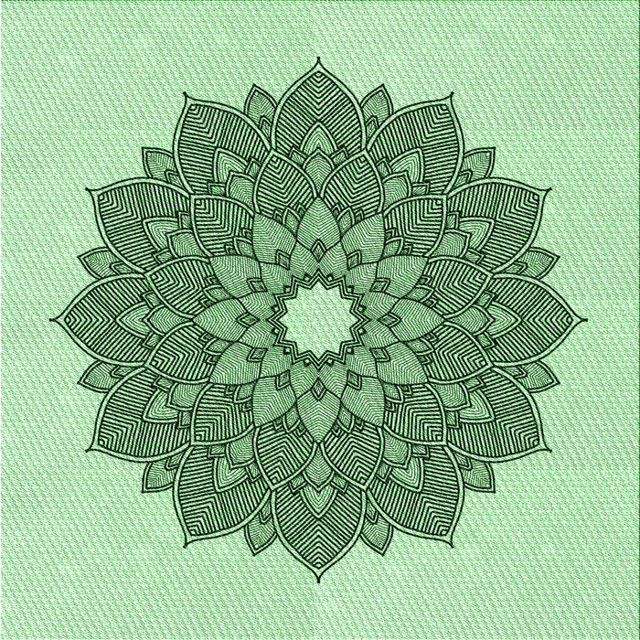 Round Patterned Mint Green Rug, pat1902grn