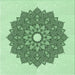 Round Patterned Mint Green Rug, pat1902grn