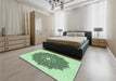 Patterned Mint Green Rug in a Bedroom, pat1902grn