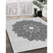 Patterned Platinum Gray Rug in Family Room, pat1902gry