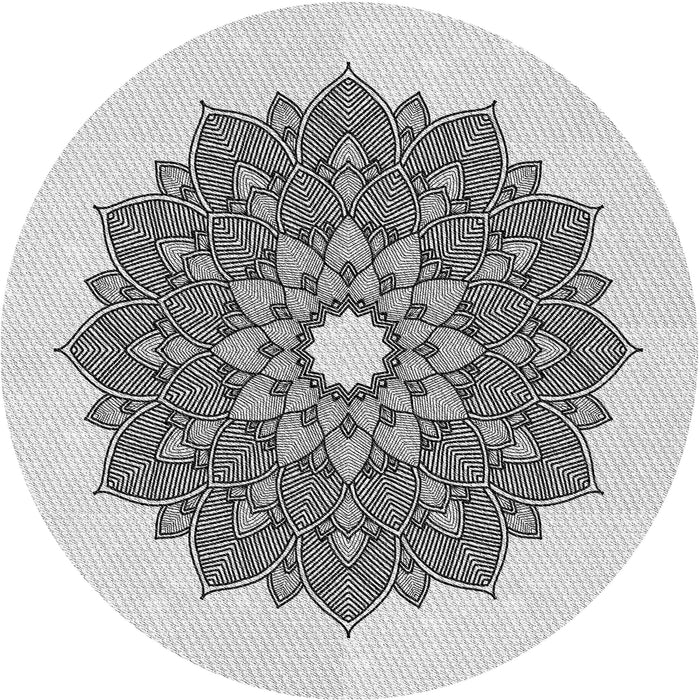 Square Patterned Platinum Gray Rug, pat1902gry