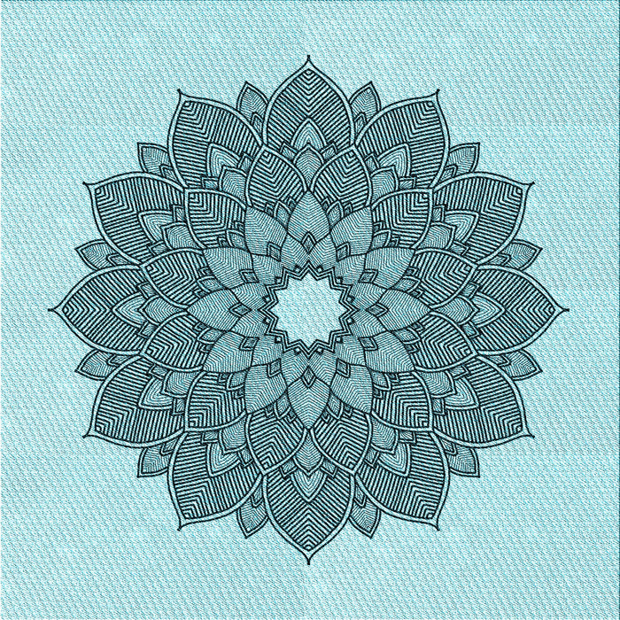 Round Machine Washable Transitional Deep-Sea Green Rug, wshpat1902lblu