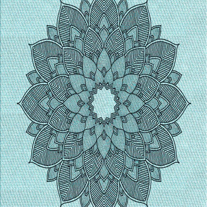 Patterned Deep-Sea Green Rug, pat1902lblu