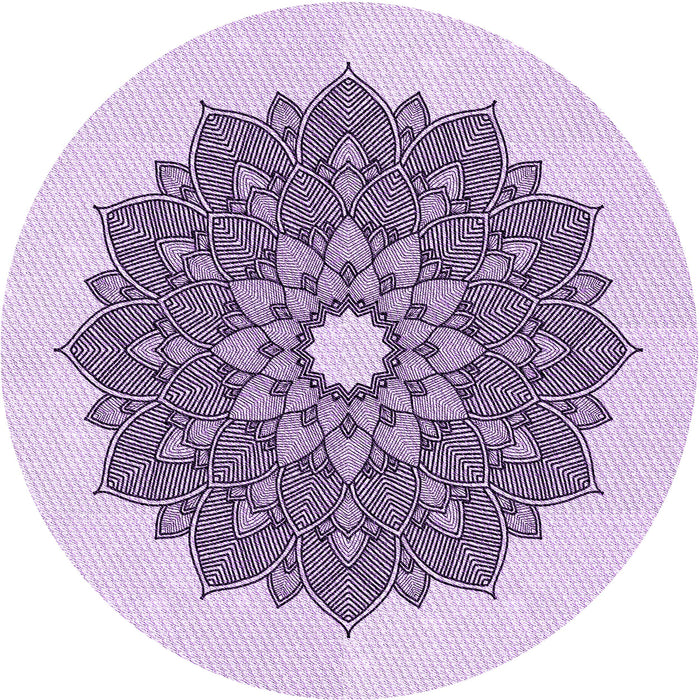 Square Machine Washable Transitional Purple Flower Purple Rug in a Living Room, wshpat1902pur