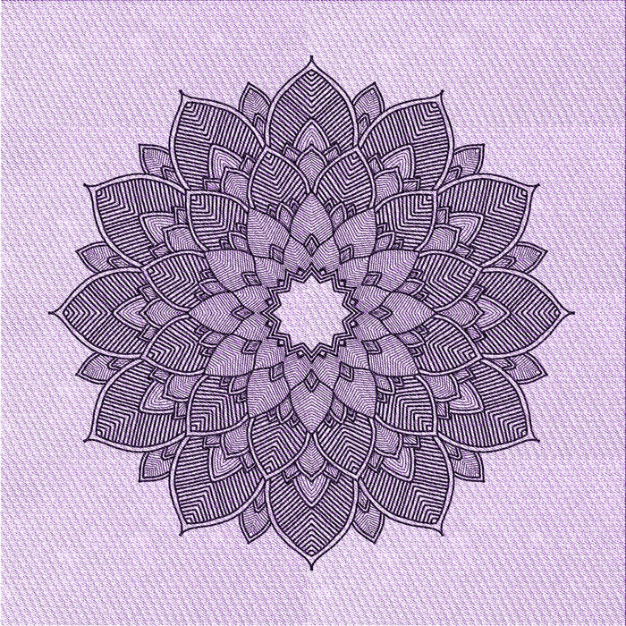 Round Patterned Purple Flower Purple Rug, pat1902pur