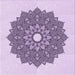 Round Patterned Purple Flower Purple Rug, pat1902pur