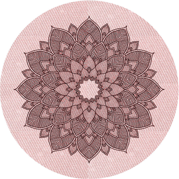 Square Patterned Light Rose Pink Rug, pat1902rd