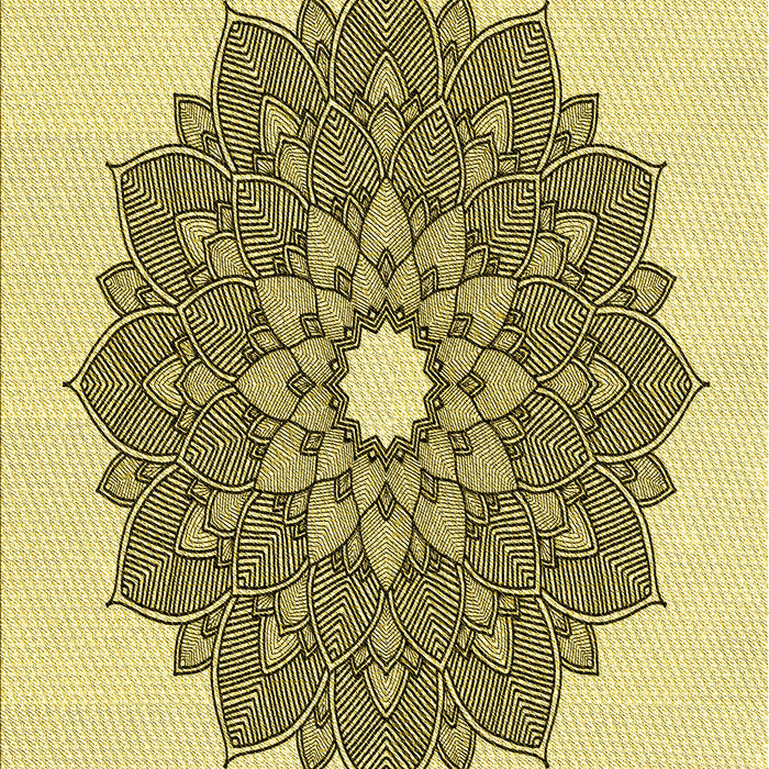 Patterned Mustard Yellow Rug, pat1902yw