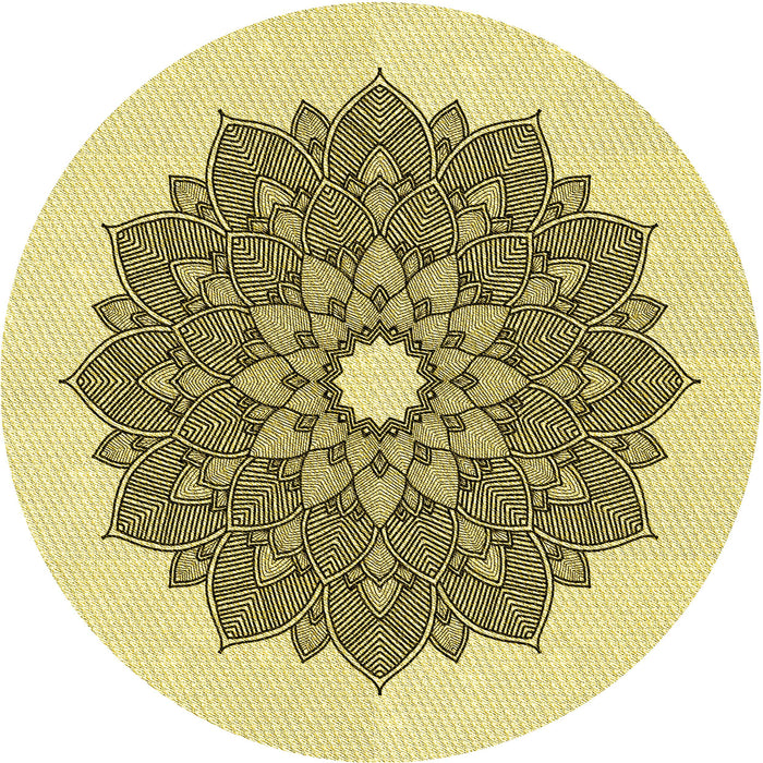 Square Patterned Mustard Yellow Rug, pat1902yw