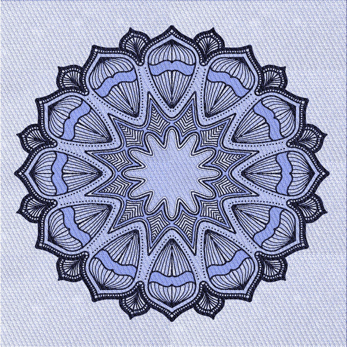 Round Machine Washable Transitional Blue Rug, wshpat1903blu