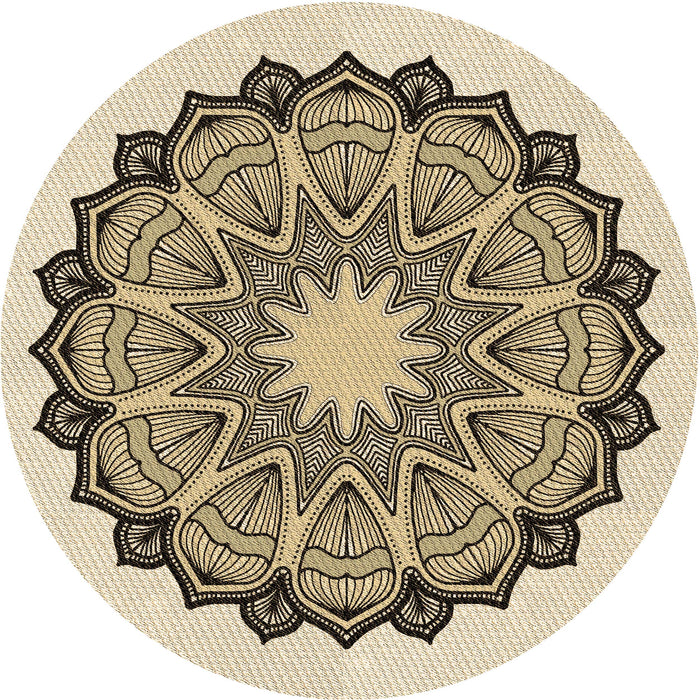 Square Machine Washable Transitional Khaki Gold Rug in a Living Room, wshpat1903brn