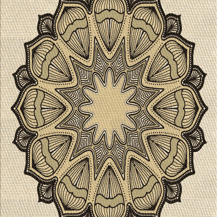 Patterned Khaki Gold Rug, pat1903brn