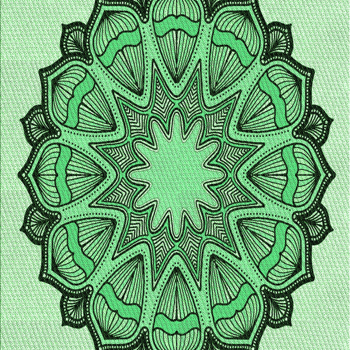 Patterned Green Rug, pat1903grn