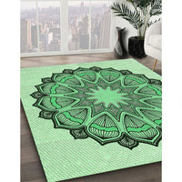 Patterned Green Rug, pat1903grn