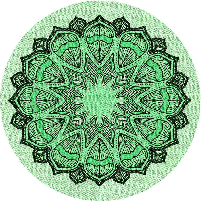 Square Machine Washable Transitional Green Rug in a Living Room, wshpat1903grn