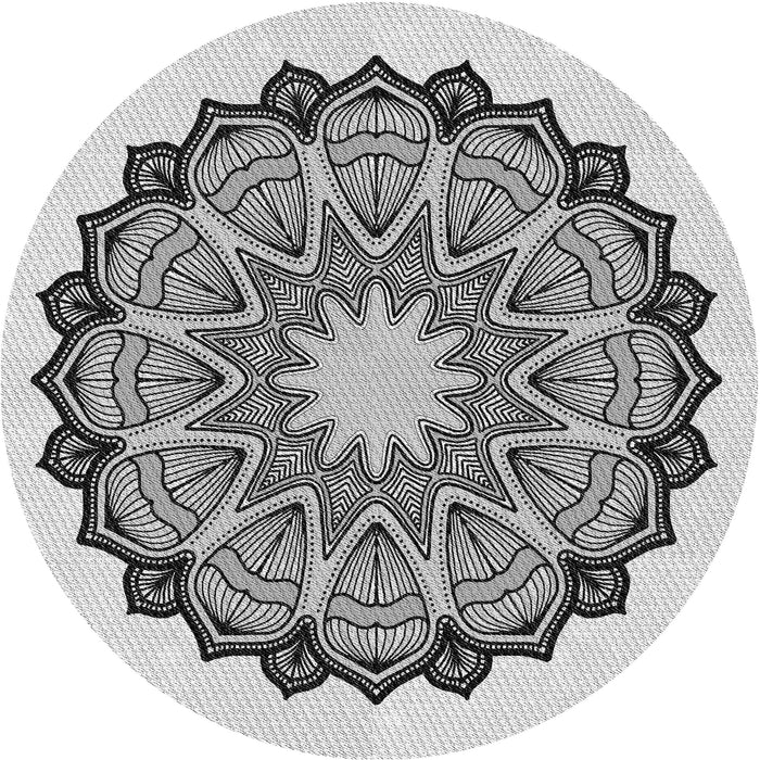 Square Patterned Ash Gray Rug, pat1903gry