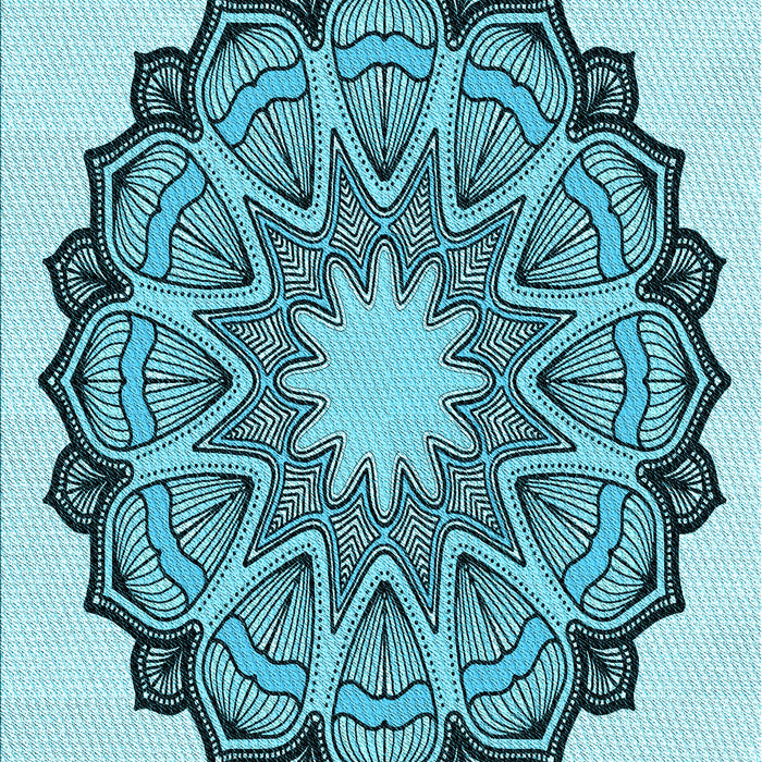 Machine Washable Transitional Aquamarine Stone Green Rug, wshpat1903lblu