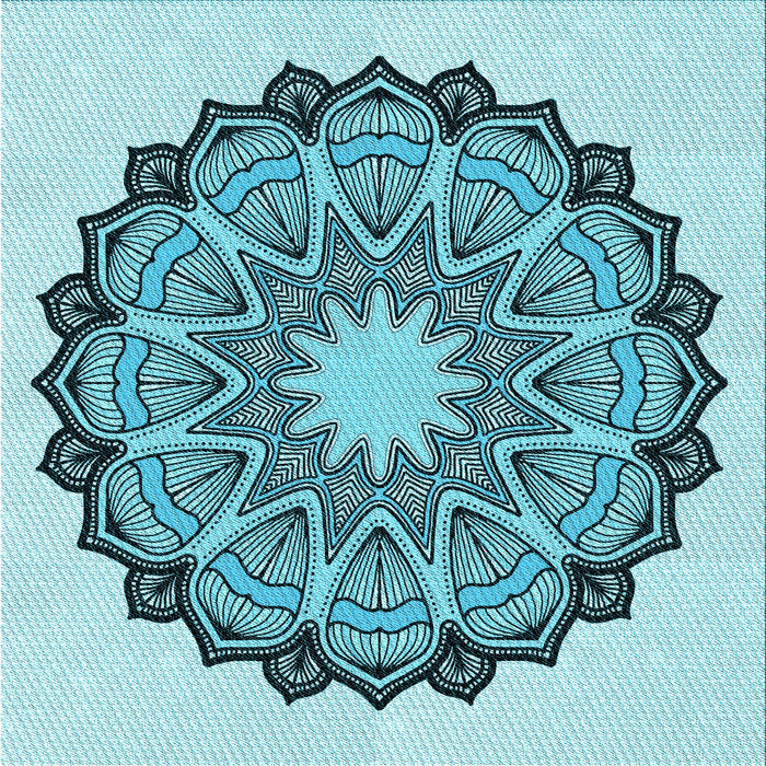 Round Machine Washable Transitional Aquamarine Stone Green Rug, wshpat1903lblu