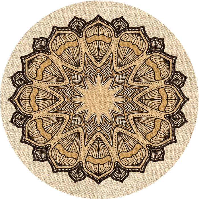 Square Patterned Khaki Gold Rug, pat1903org