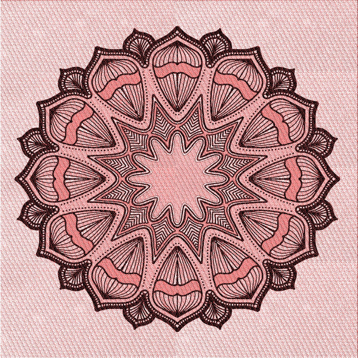 Round Patterned Pink Rug, pat1903rd