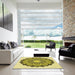 Square Patterned Neon Yellow Rug in a Living Room, pat1903yw