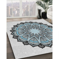 Patterned Pale Blue Novelty Rug, pat1903