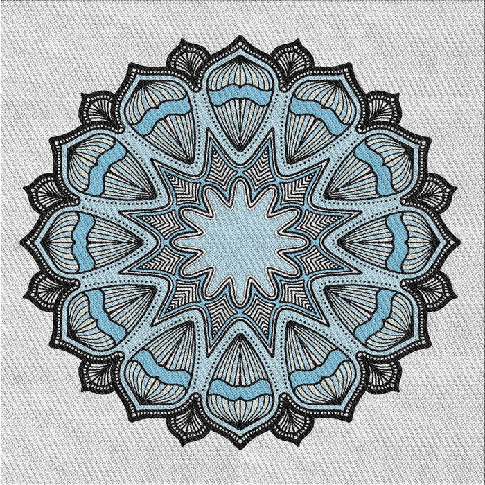 Sideview of Machine Washable Transitional Pale Blue Lily Blue Rug, wshpat1903