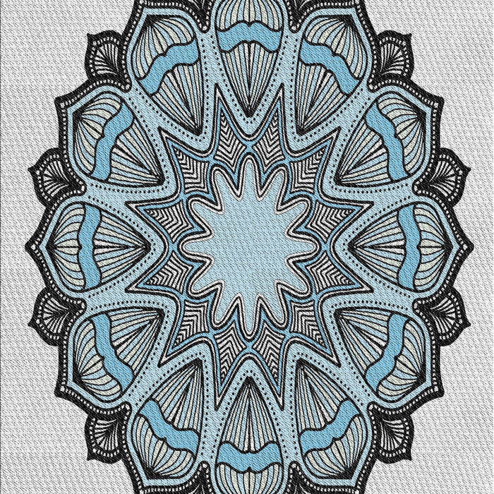 Patterned Pale Blue Novelty Rug, pat1903