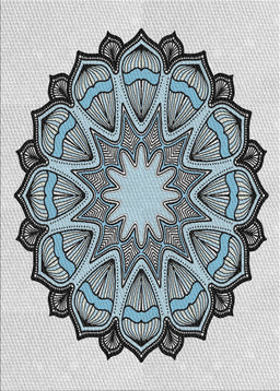 Machine Washable Transitional Pale Blue Lily Blue Rug, wshpat1903