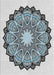 Machine Washable Transitional Pale Blue Lily Blue Rug, wshpat1903