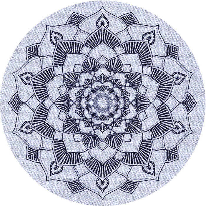 Square Patterned Lavender Blue Rug, pat1904blu